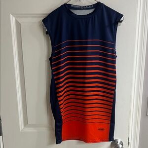 Stylish Men's Navy and Orange Tank Top